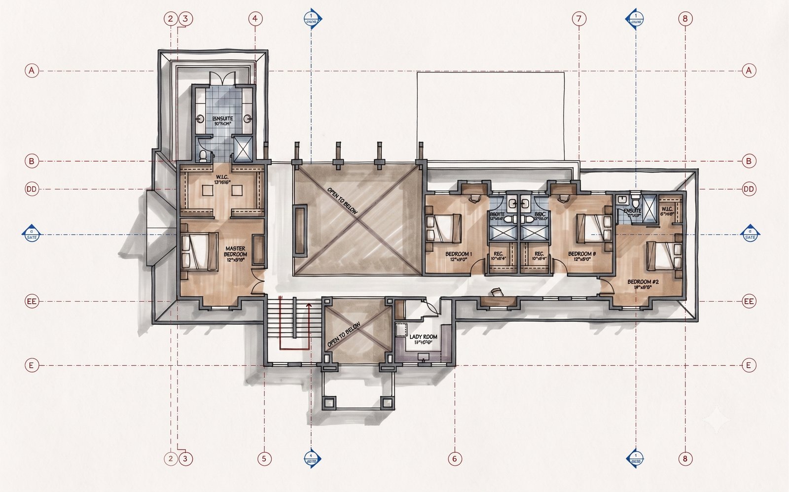 Upper floor plan